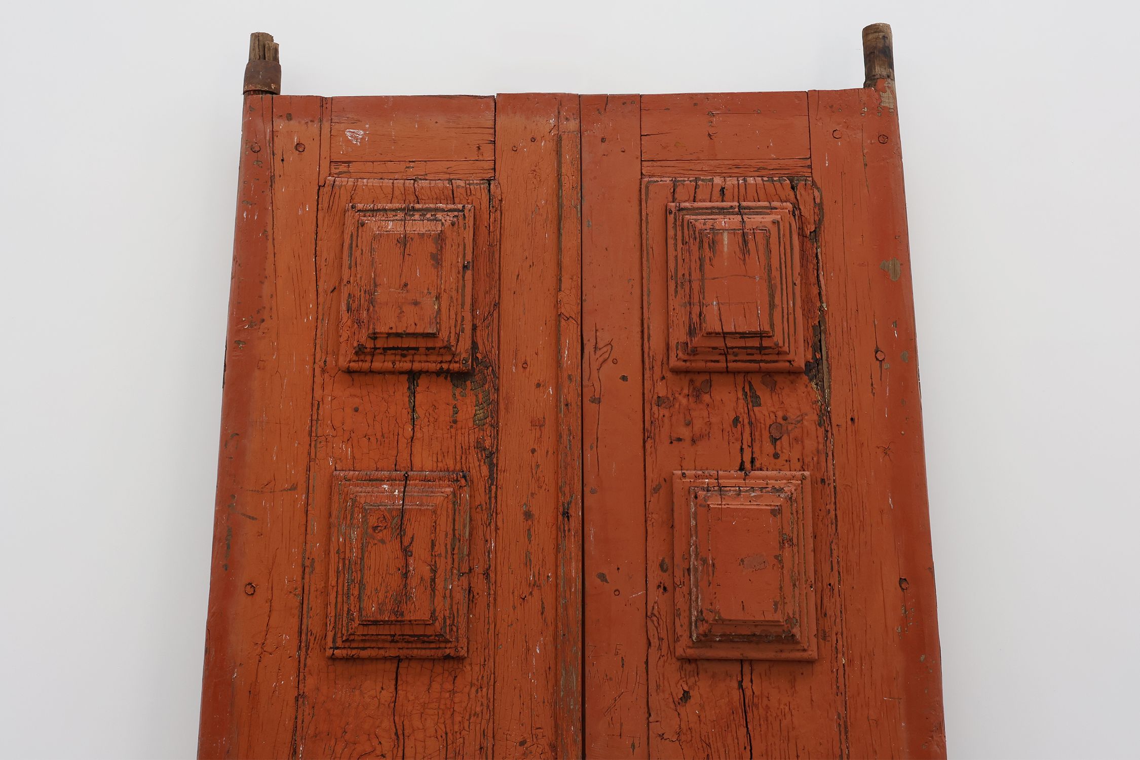 Large 17th century Monastery doors in terracotta lacquered oak, Portugalthumbnail